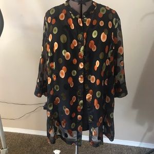 Erin by Erin London sheer tunic top black